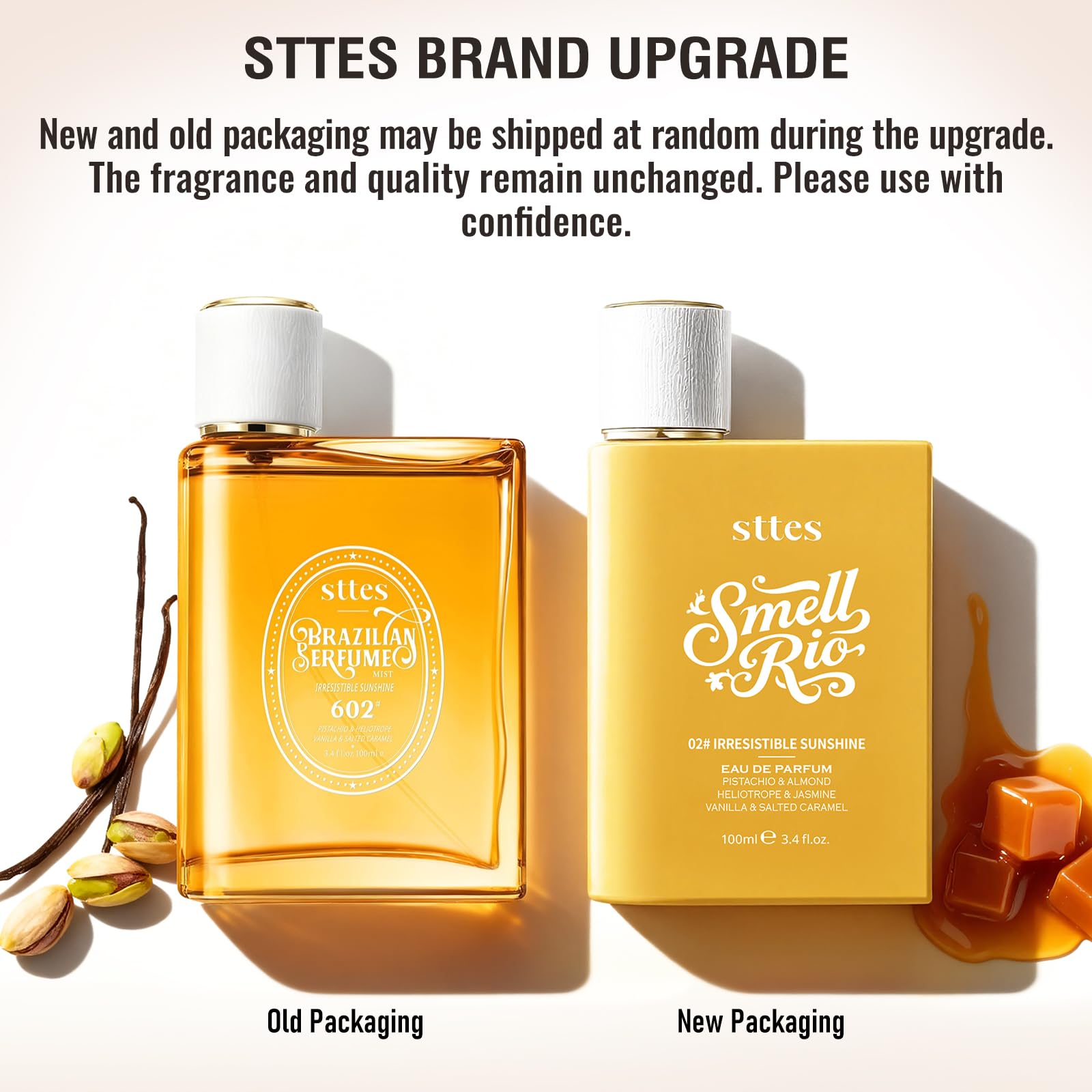 Sttes Perfume 602 vanilla-salted-caramel base aroma hints lasting warmth.