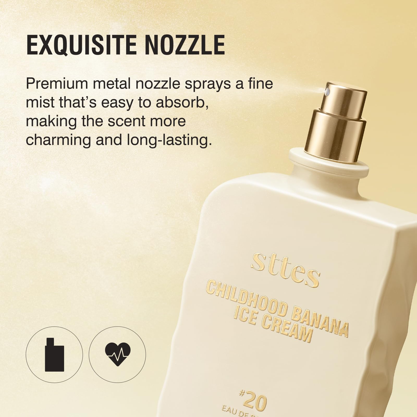 Sttes Premium Metal Nozzle ensures even spray and better scent distribution.