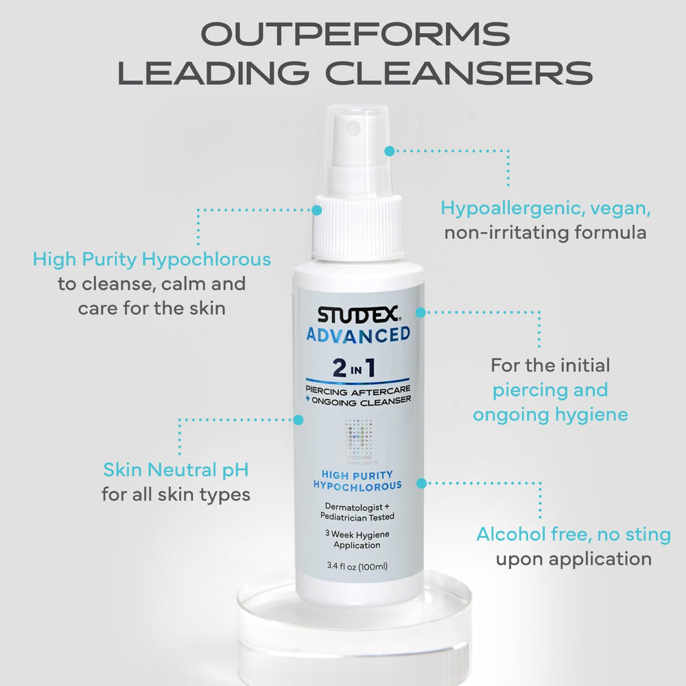 Studex Advanced 2-en-1 Cuidado Tras Perforaciones y Limpiador – Aeroso ...