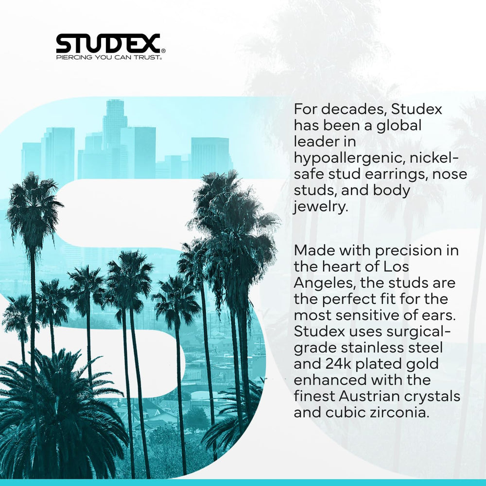Guía visual Studex paso a paso para cuidado de piercing.