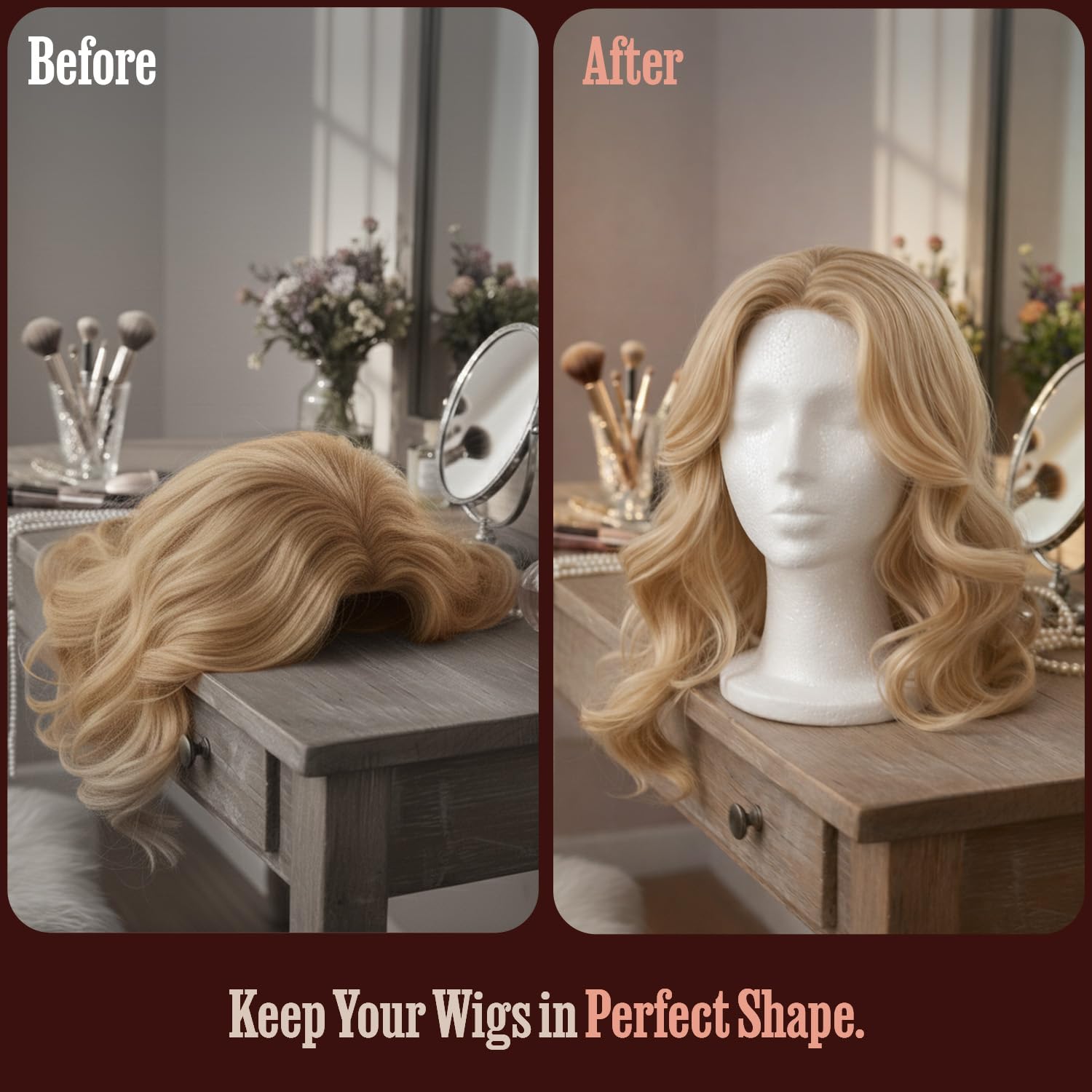 STUDIO LIMITED hairpiece mannequin head for easy styling and precise fitting.