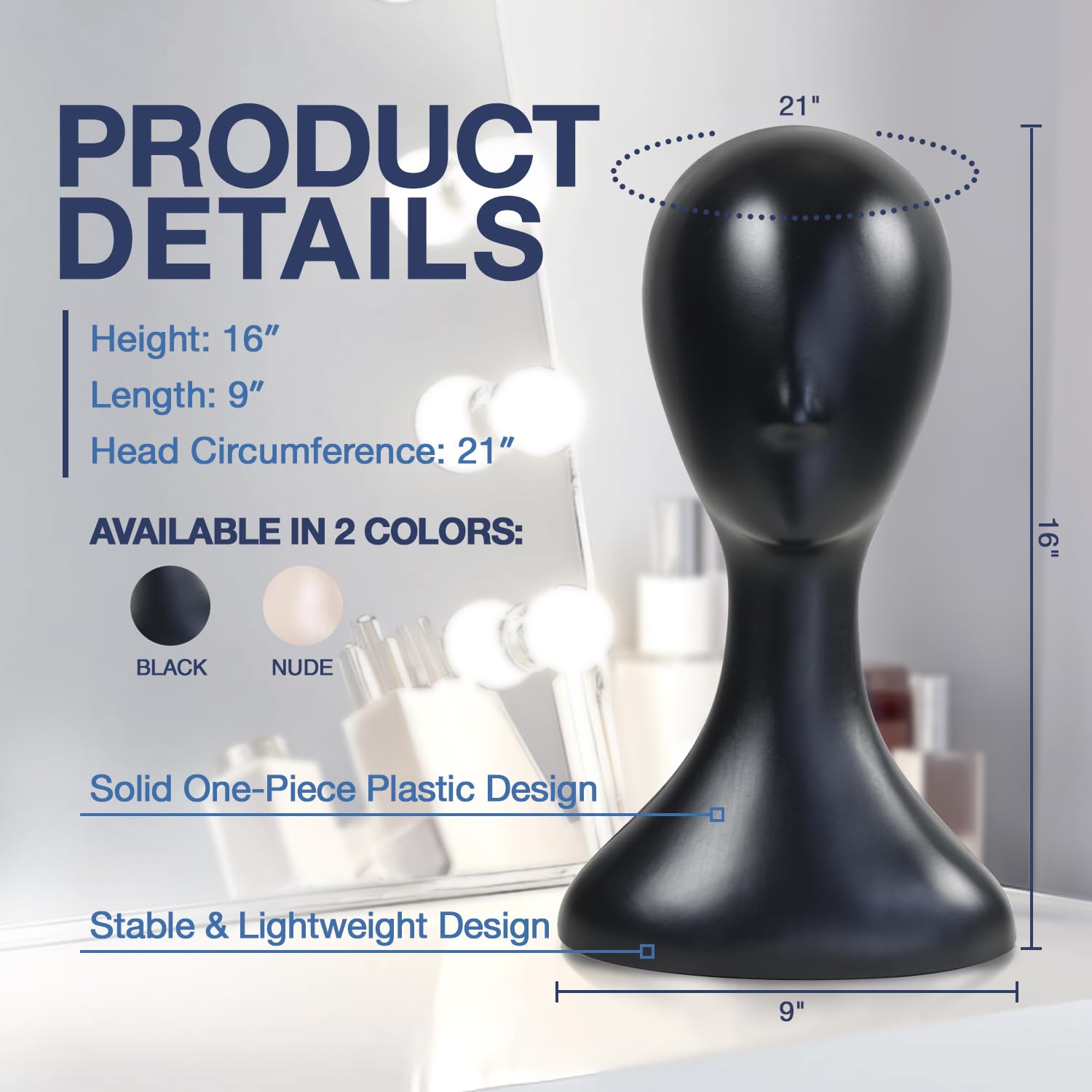 Studio Limited mannequin head perfect for showcasing hats and headwear