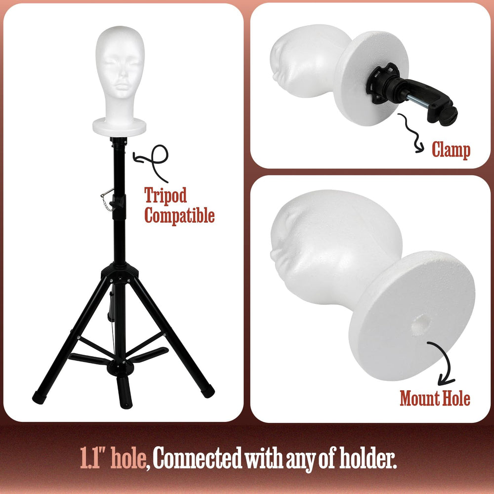 STUDIO LIMITED travel mannequin head for on-the-go styling and fittings.