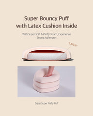 STUDIO17 Pang Pang makeup puff in use on the face for smooth blending.
