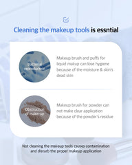 STUDIO17 cleaner in use shows foaming action for brushes and puffs