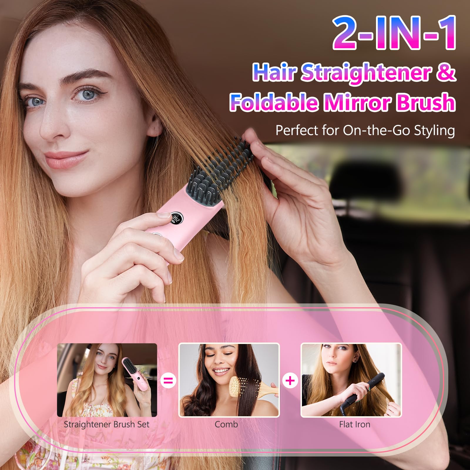 STUDLLY 2-in-1 flat comb iron for quick, versatile styling