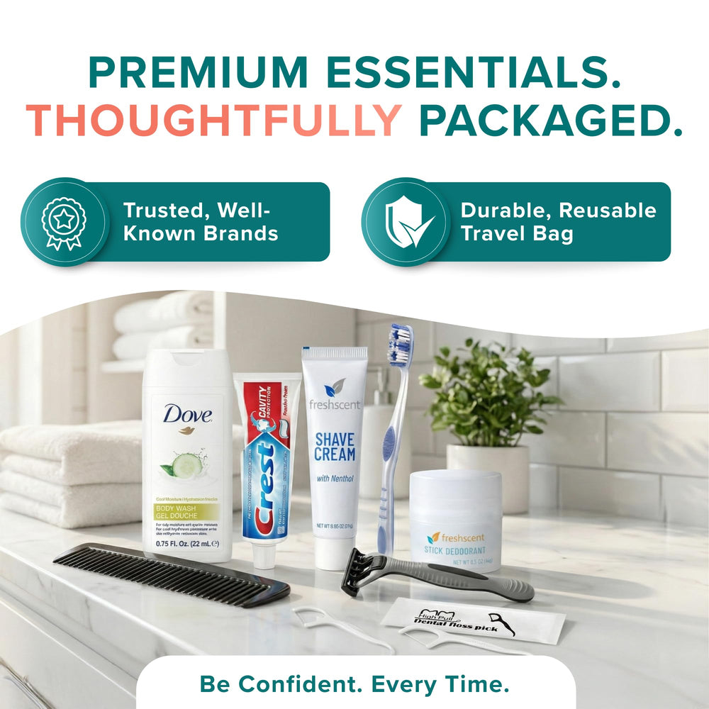 Stuhrling Bottle Trektote dental essentials image emphasizes on-the-go dental care.