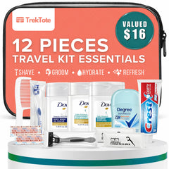 Trektote kit in a clear bag for quick, organized travel by Stuhrling Bottle