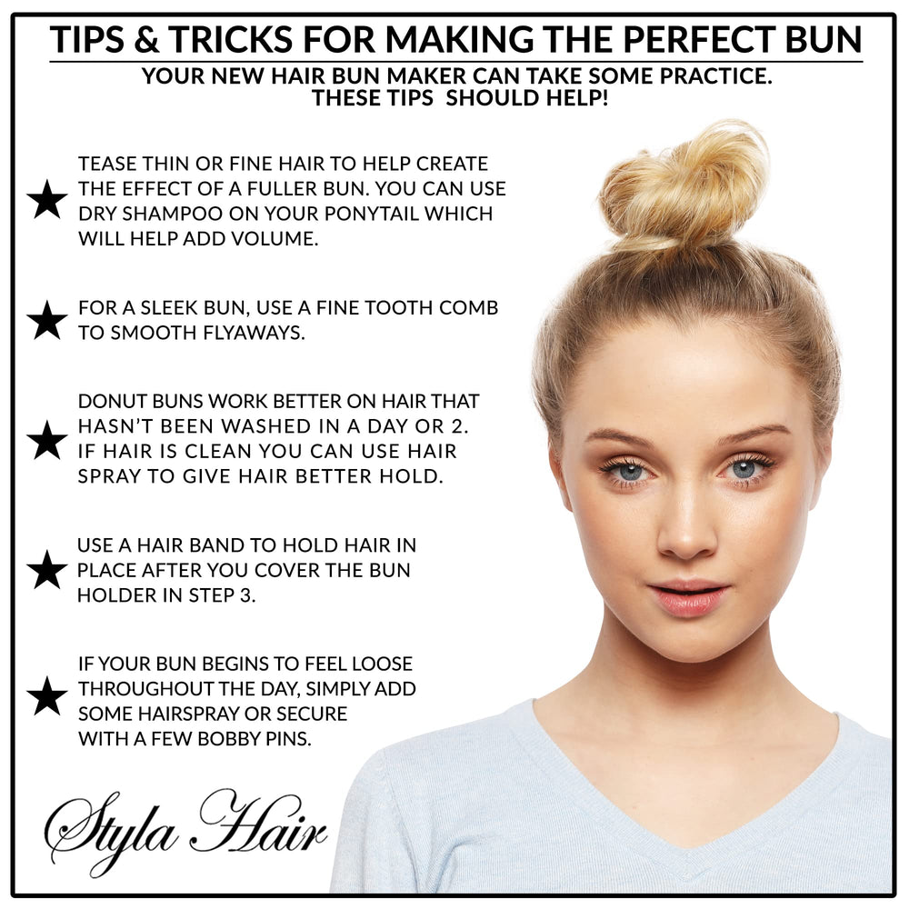 Styla Hair blonde donut bun kit variety for multiple looks