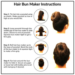 Styla Hair Blonde Magic Bun Maker updo demo shows rolling and tucking hair.