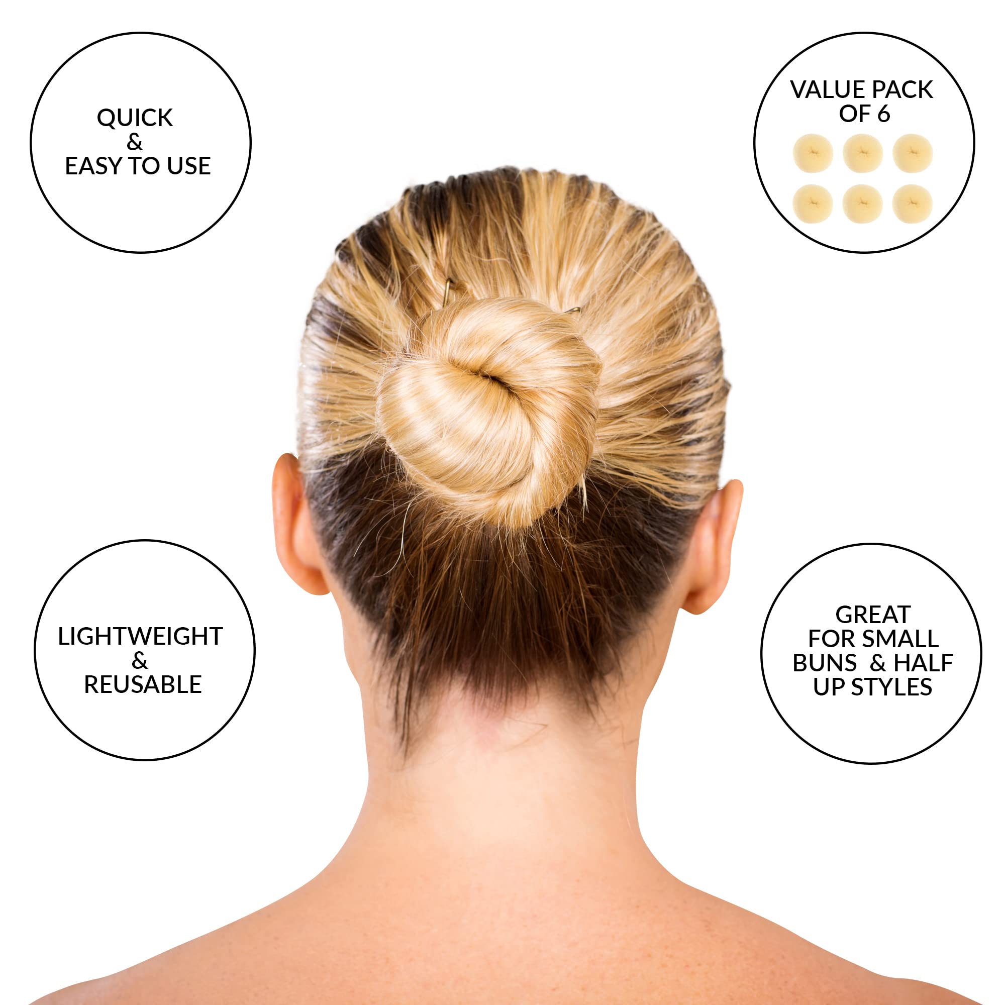 Styla Hair blonde 2 inch donut bun maker in packaging