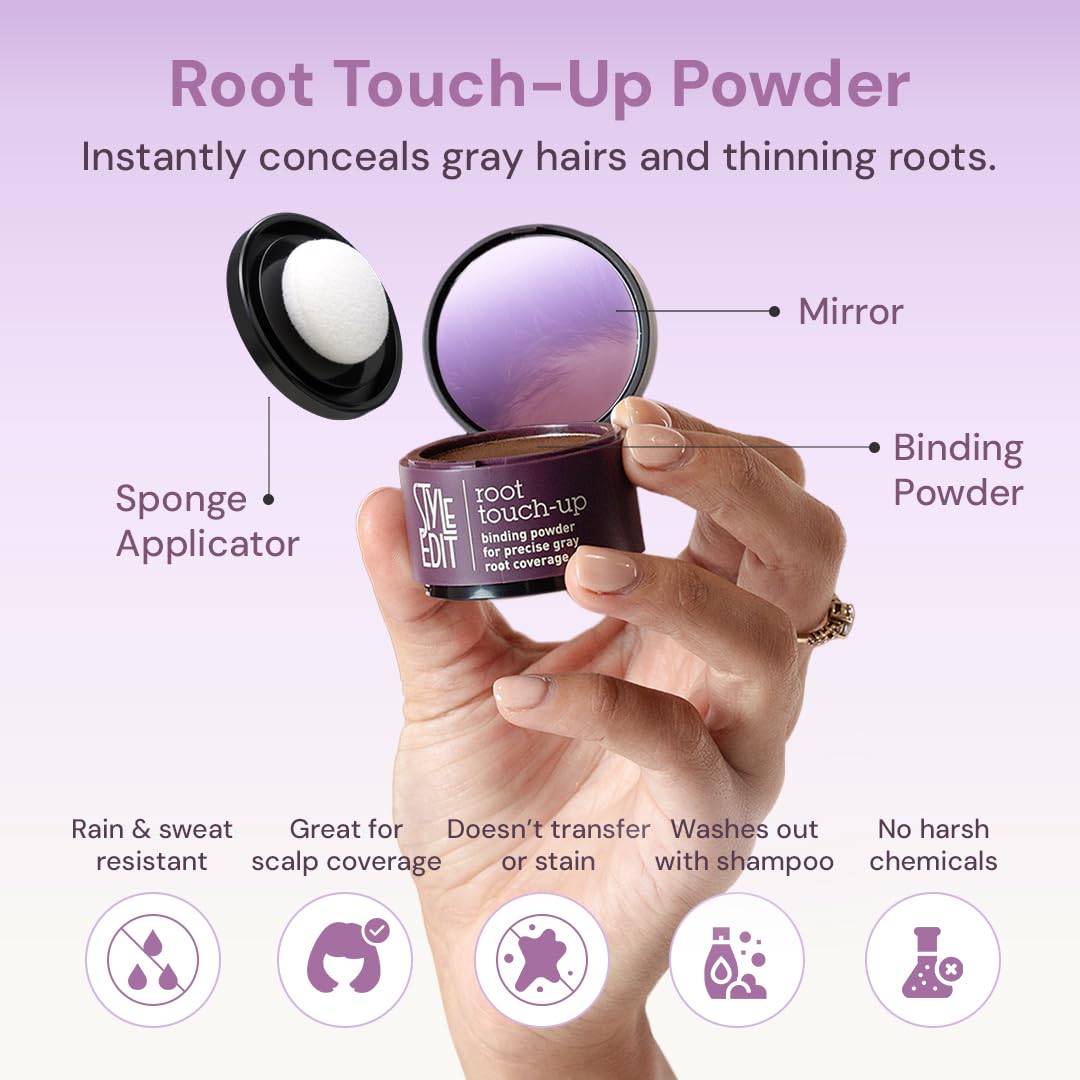 Style Edit precision sponge applying color at regrowth for natural results