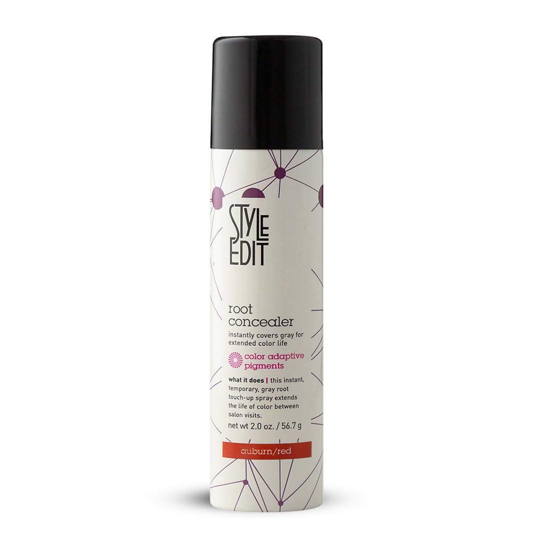 STYLE EDIT Root Touch Up Spray Auburn 2oz conceals gray roots for days.
