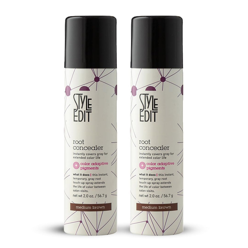 Style Edit Root Touch Up Spray gray roots coverage with lightweight transfer-resistant finish