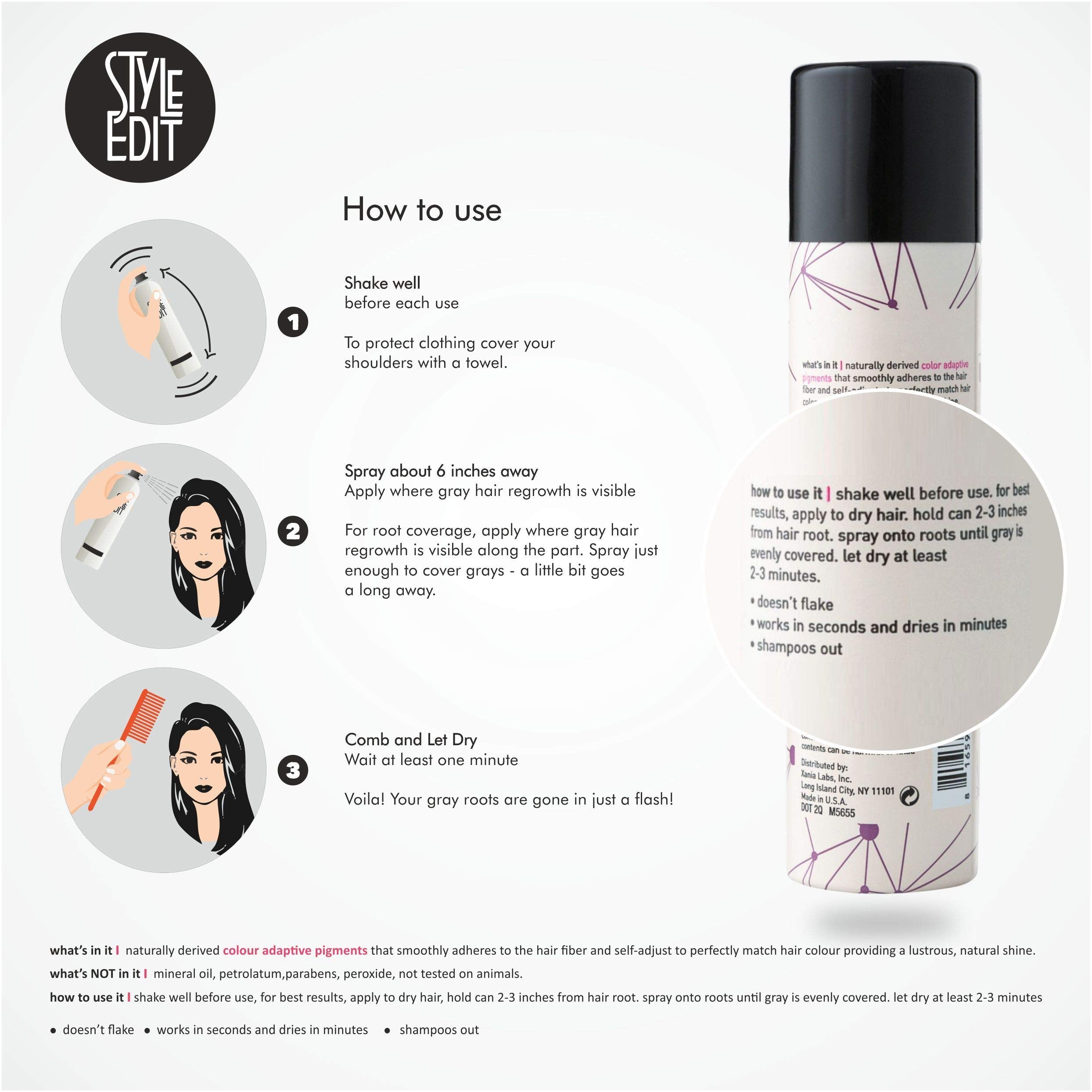 Style Edit Root Touch Up Spray conceals thinning root areas