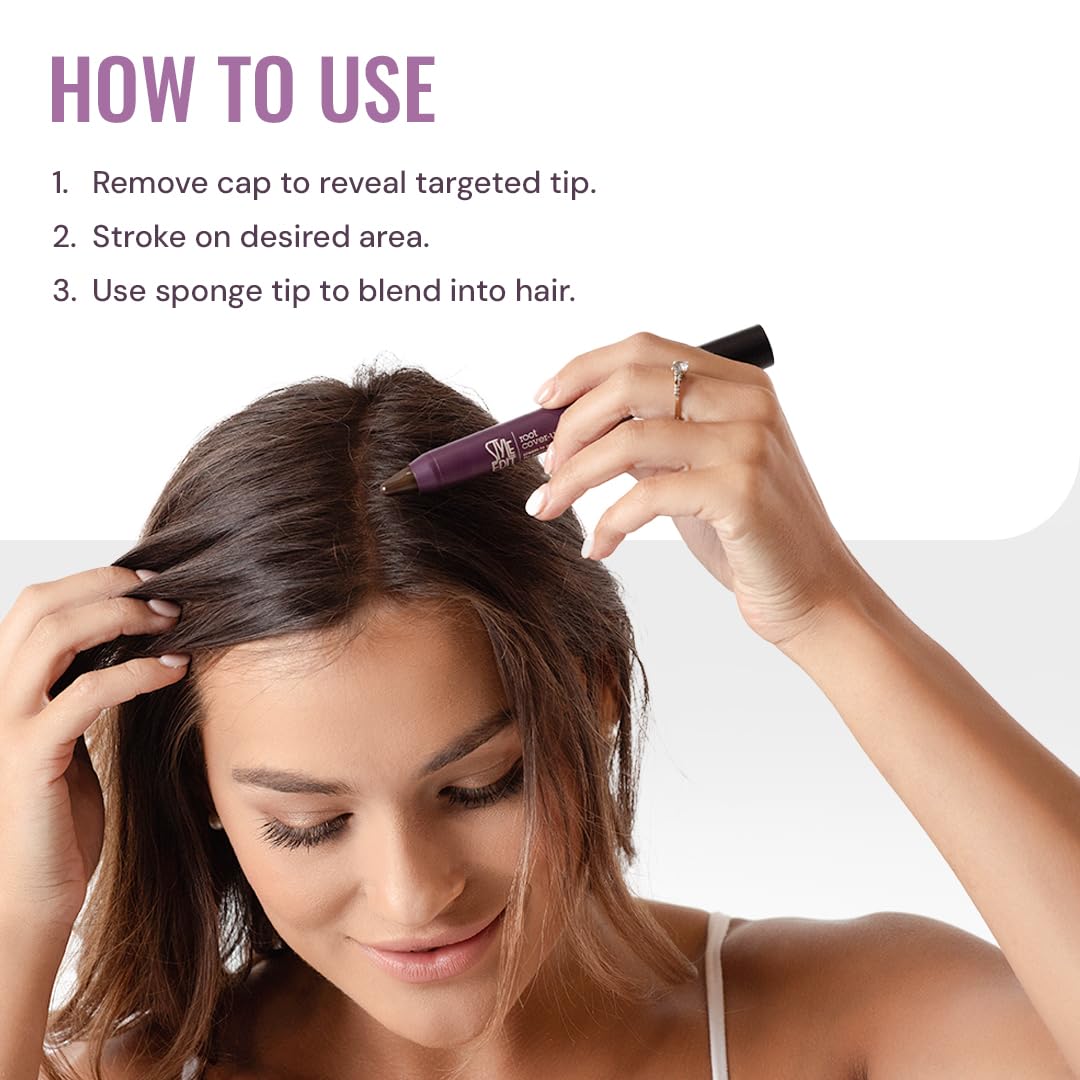 Style Edit Root Touch Up Stick provides instant gray coverage at the roots.