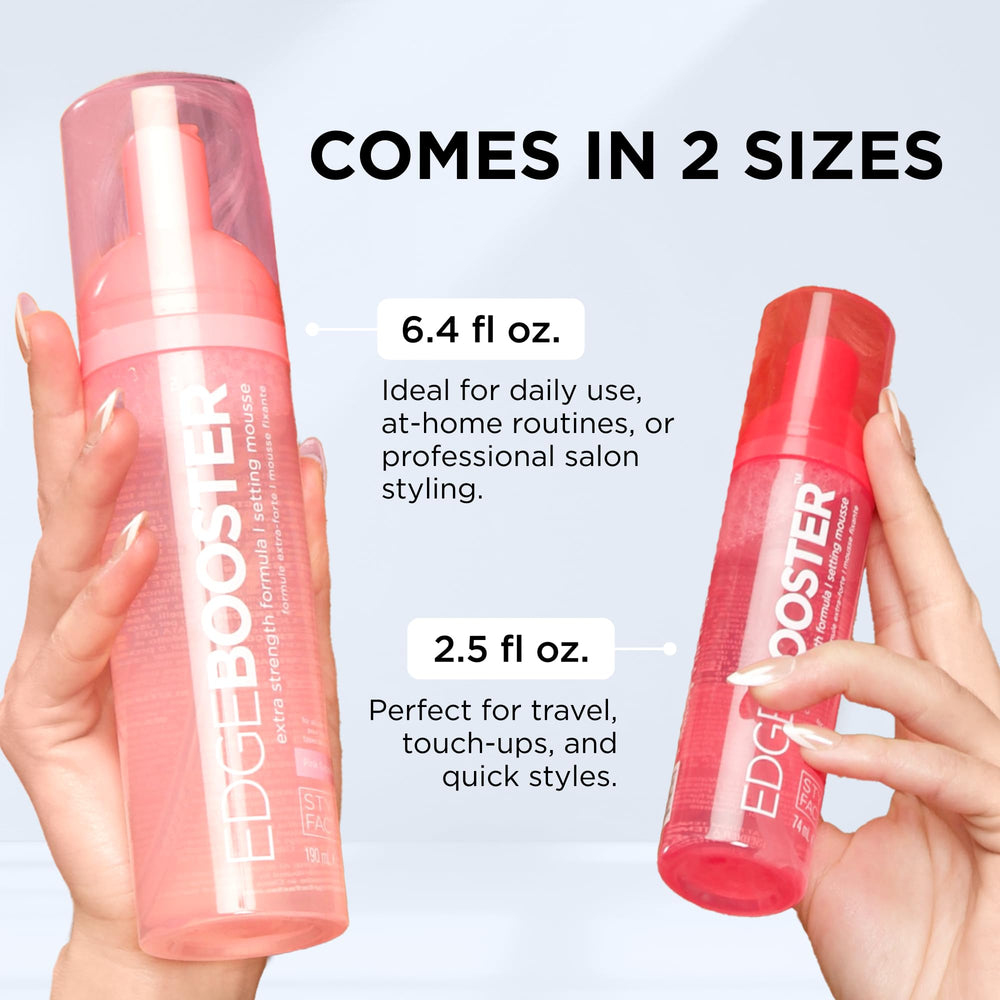 Style Factor Edge Booster travel-size packaging for on-the-go styling