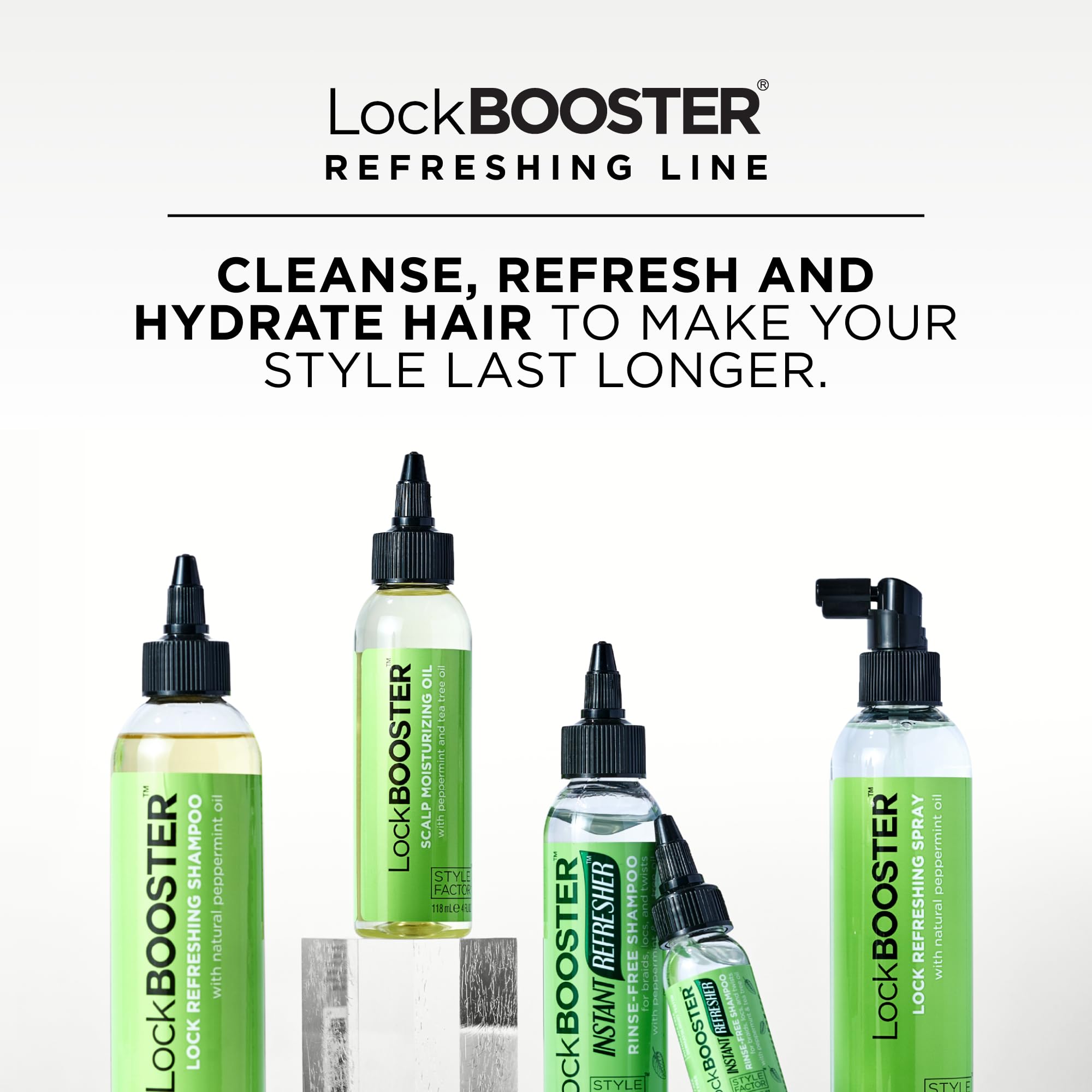Style Factor LockBOOSTER: cuero cabelludo suave y cómodo durante el día por hidratación.