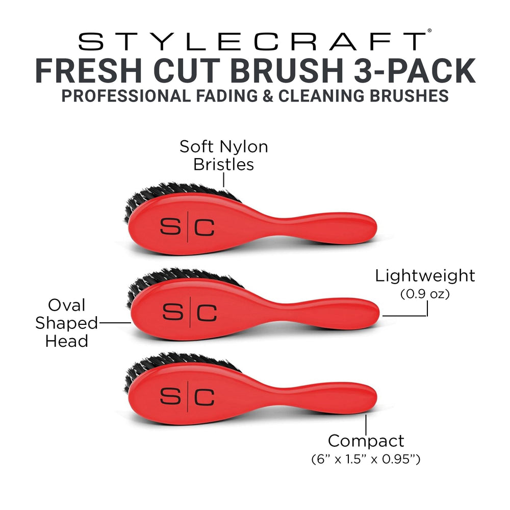 StyleCraft Fresh Cut brush oval shape aids smooth blending during fades.