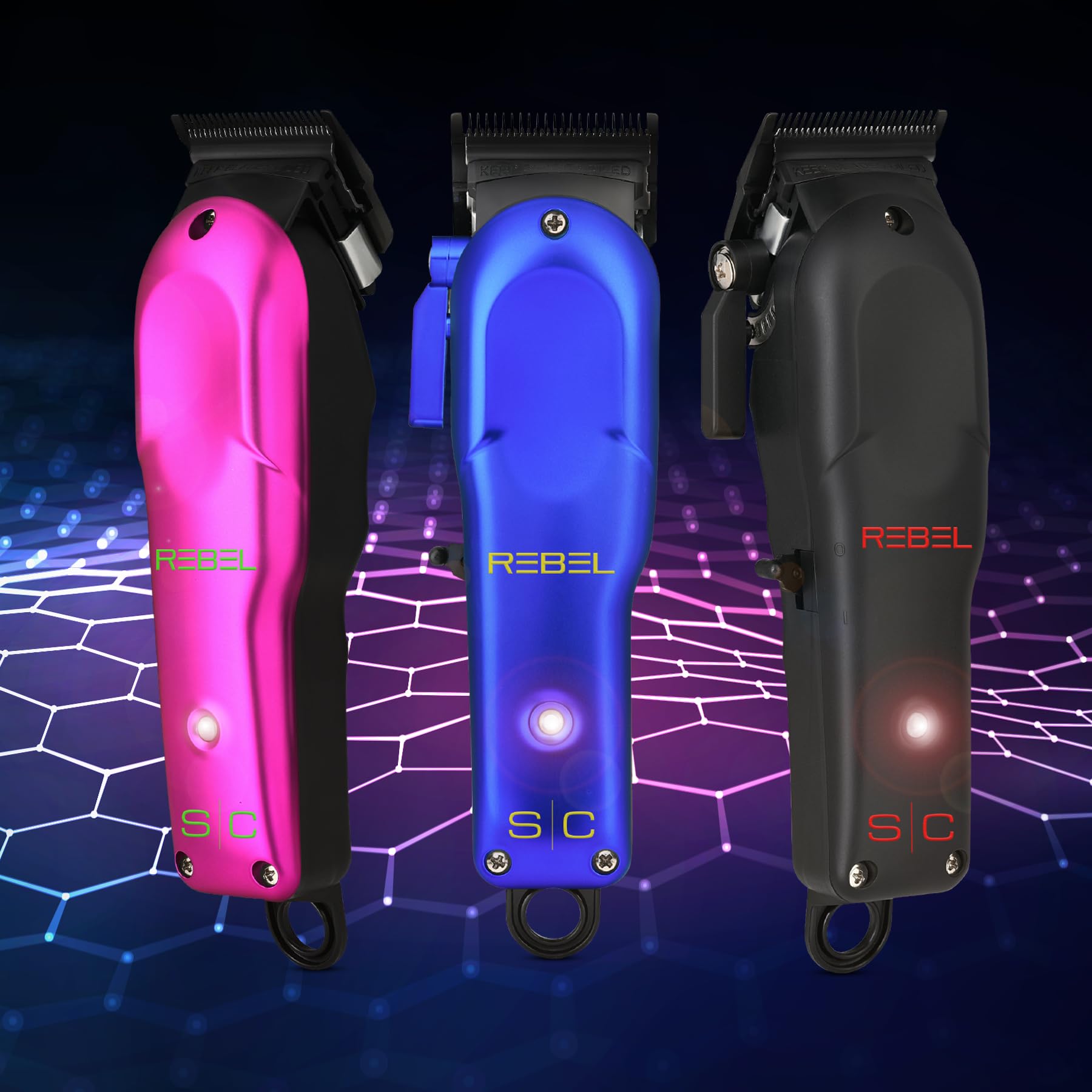Stylecraft Rebel clipper charging-stand demonstrates universal micro USB compatibility.
