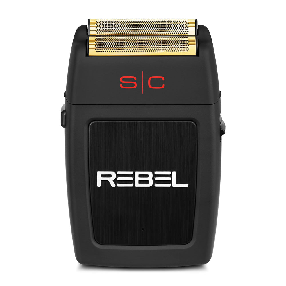 Stylecraft Rebel Pro double-foil head close-up for precise shaving.