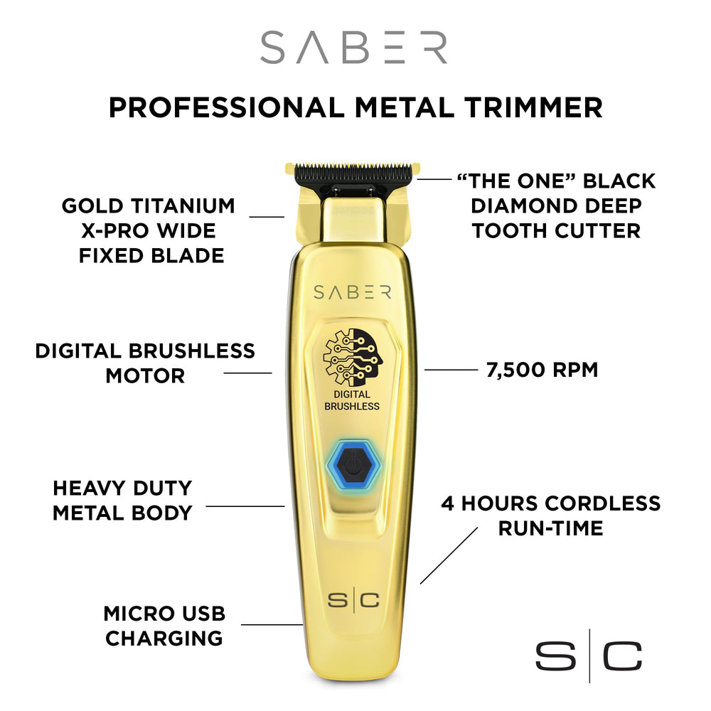 Stylecraft Saber professional 7,000 rpm brushless motor enables fast, clean trims.