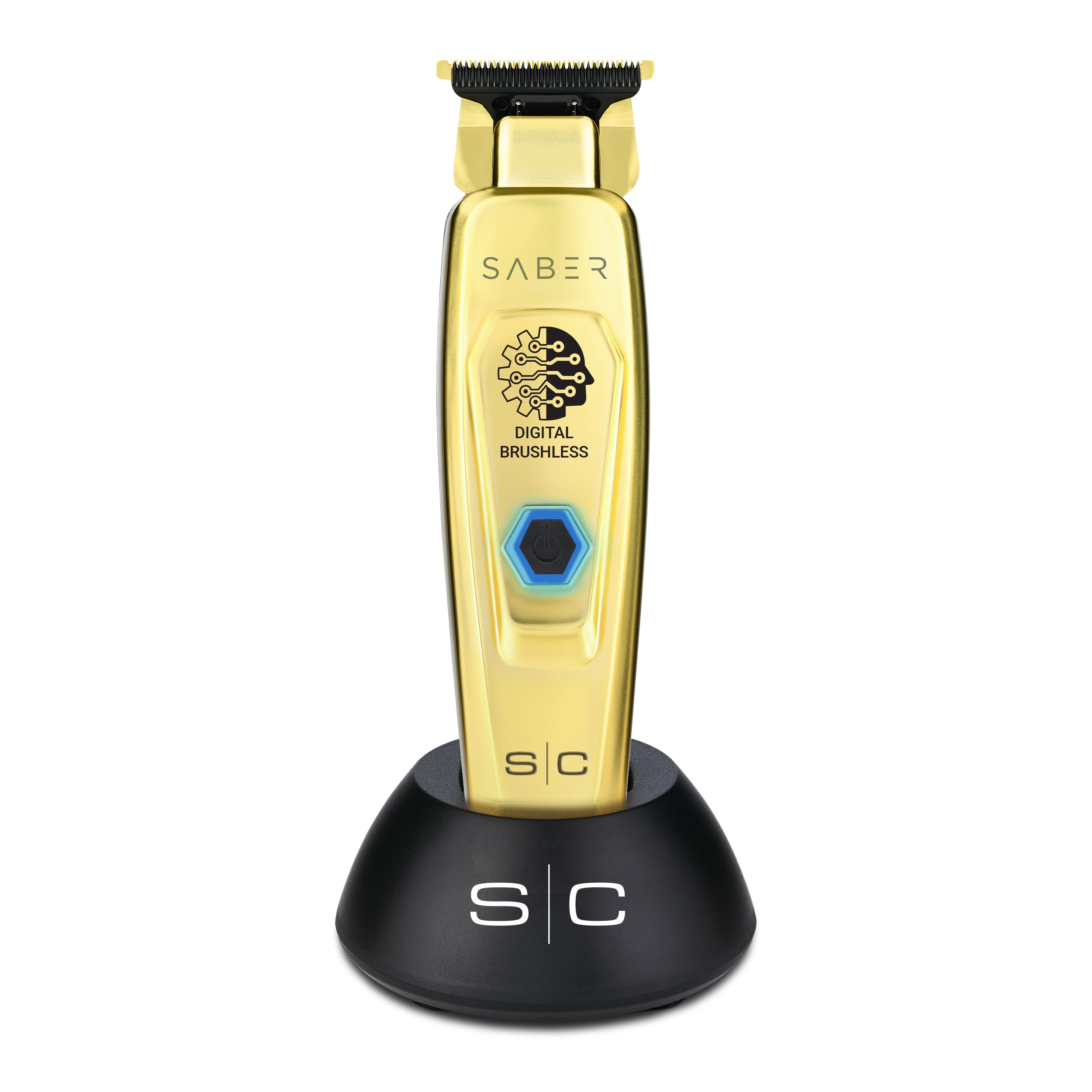 Stylecraft Saber professional cordless trimmer with gold full-metal body offers premium control for precise grooming.