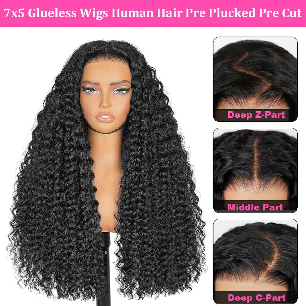 StyleLife Brazilian virgin human hair wig with 7x5 HD lace front for natural scalp look