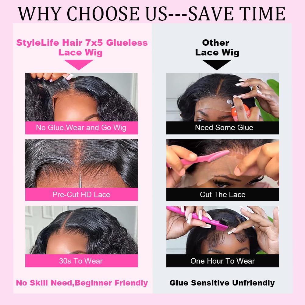 StyleLife Pre plucked natural hairline wig cap ready to wear