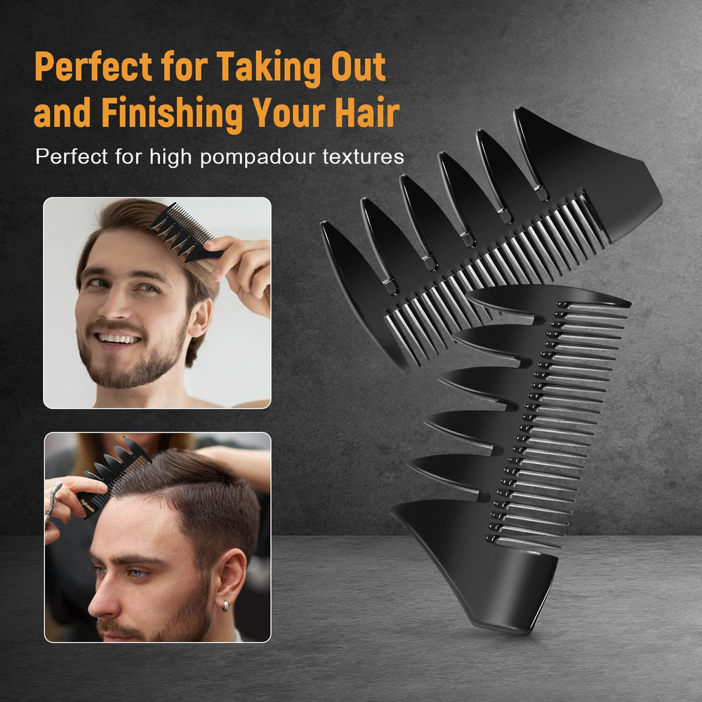Stylemate comb helps create Quiff, Mohawk, and Fauxhawk textures with control.
