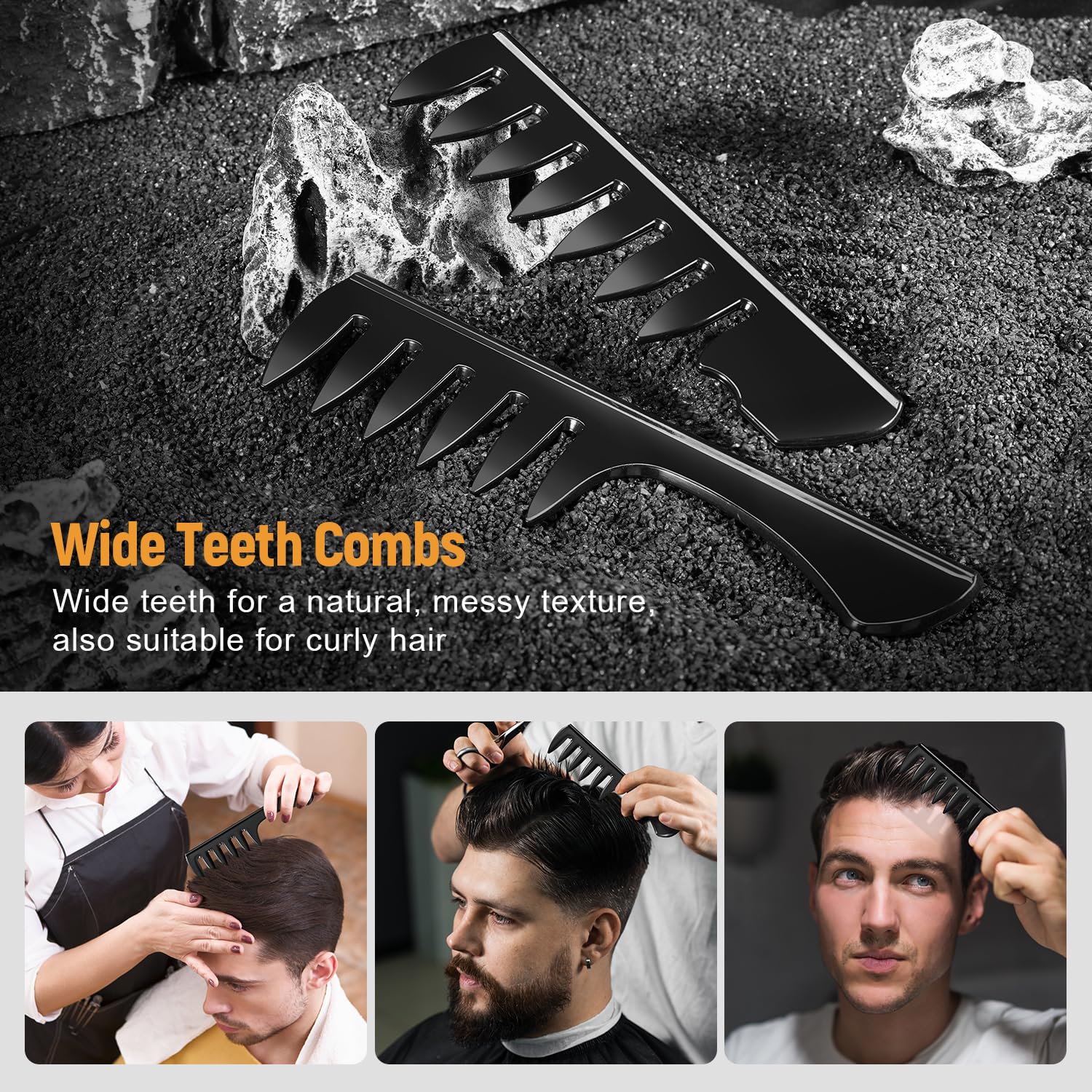 Stylemate dense-teeth comb creates texture with even gel distribution.