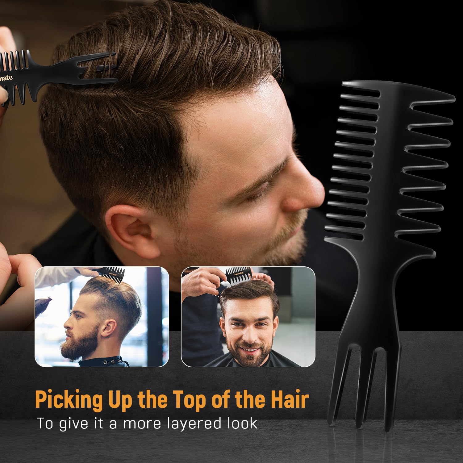 Stylemate fauxhawk comb shapes edgy lines with precise sectioning.