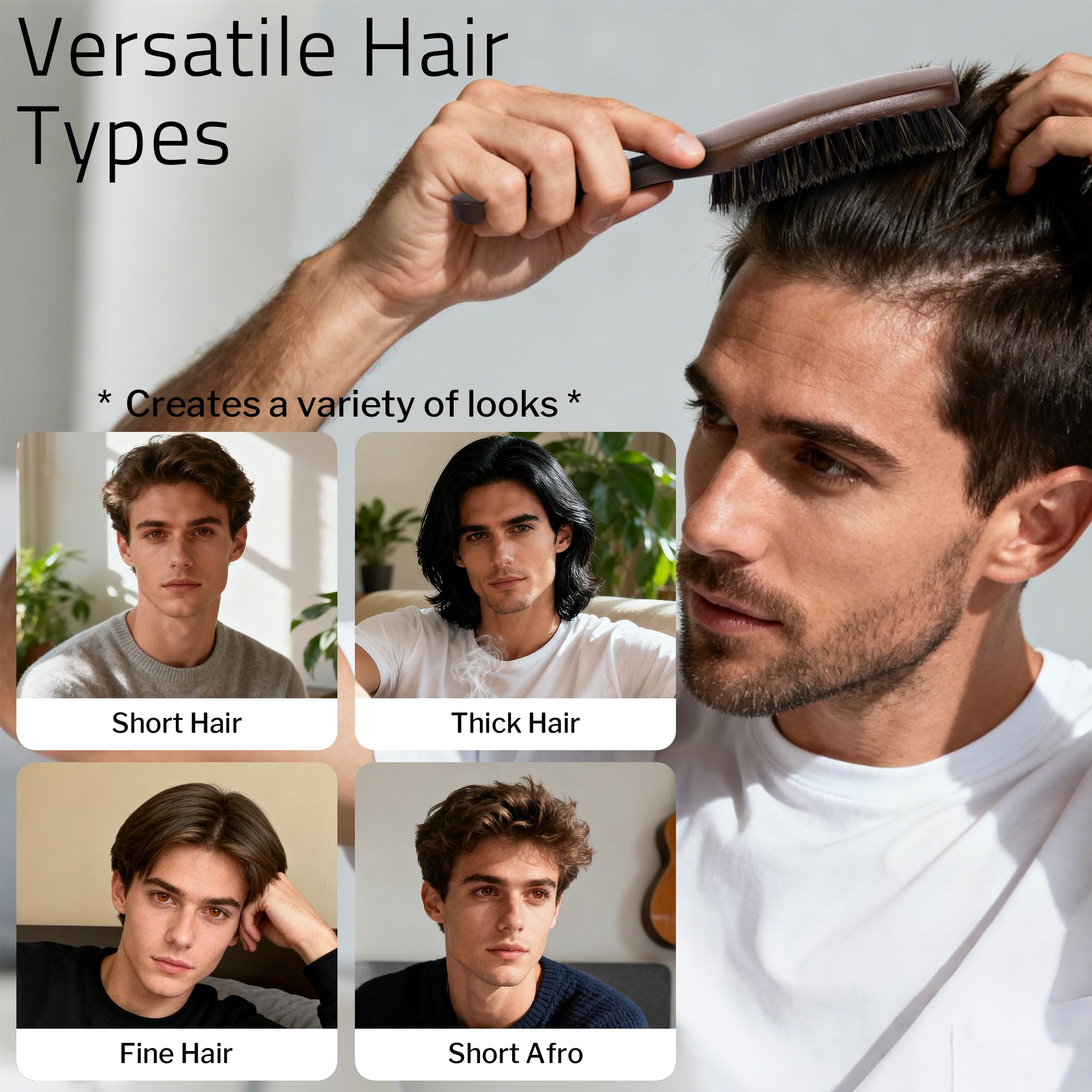 Stylemate stiff-bristle design penetrates thick hair for defined styling