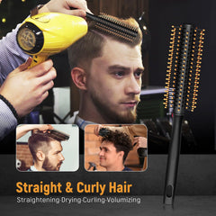 Stylemate pompadour comb defines height for a polished pompadour.