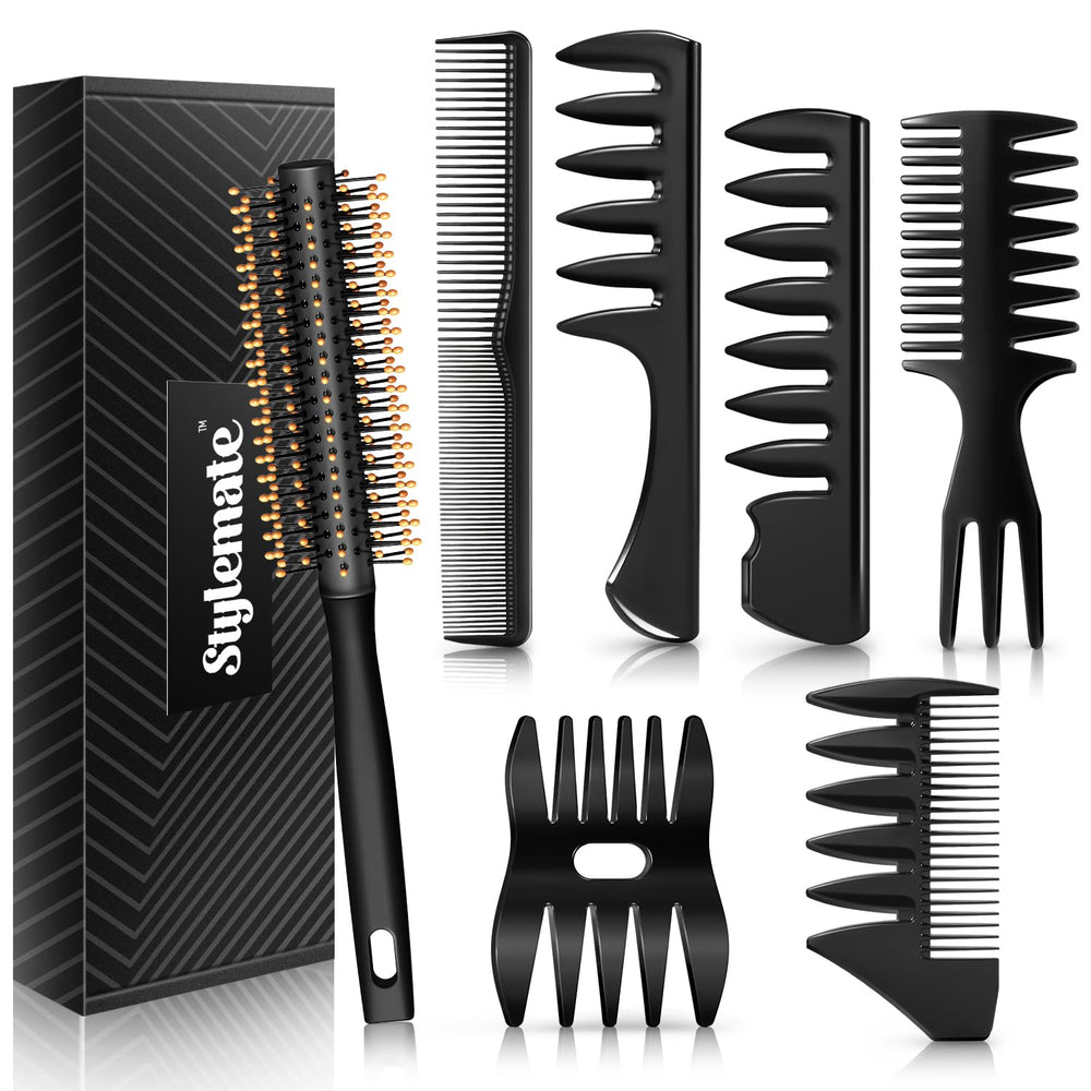 Stylemate roller brush adds volume to the quiff and texture.