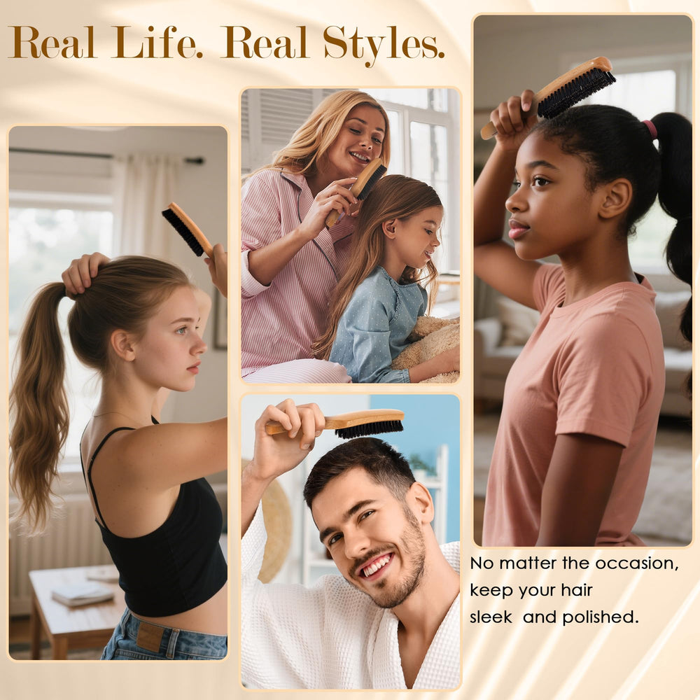 STYLEMATE Slick Back Hair Brush detailed hairline polishing for polished looks