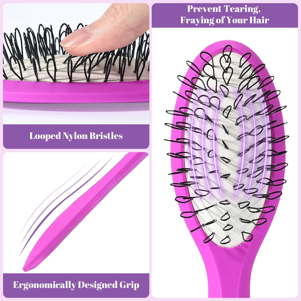 StyleMate Soft-Loop Bristles closeup reduce friction for smooth wig grooming.