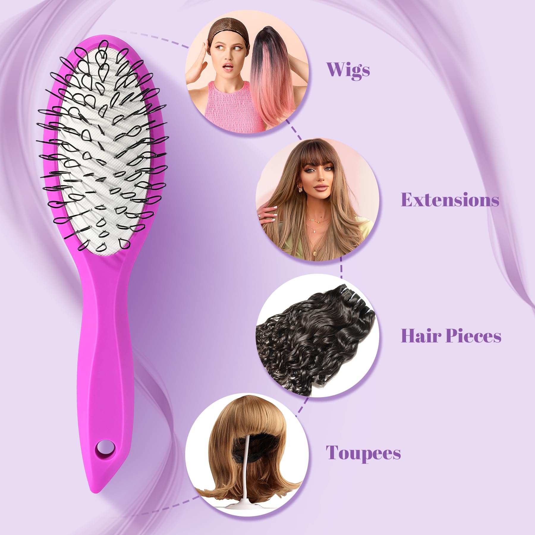 StyleMate Wide-Tooth Comb detangles gently to preserve fullness and fibers.