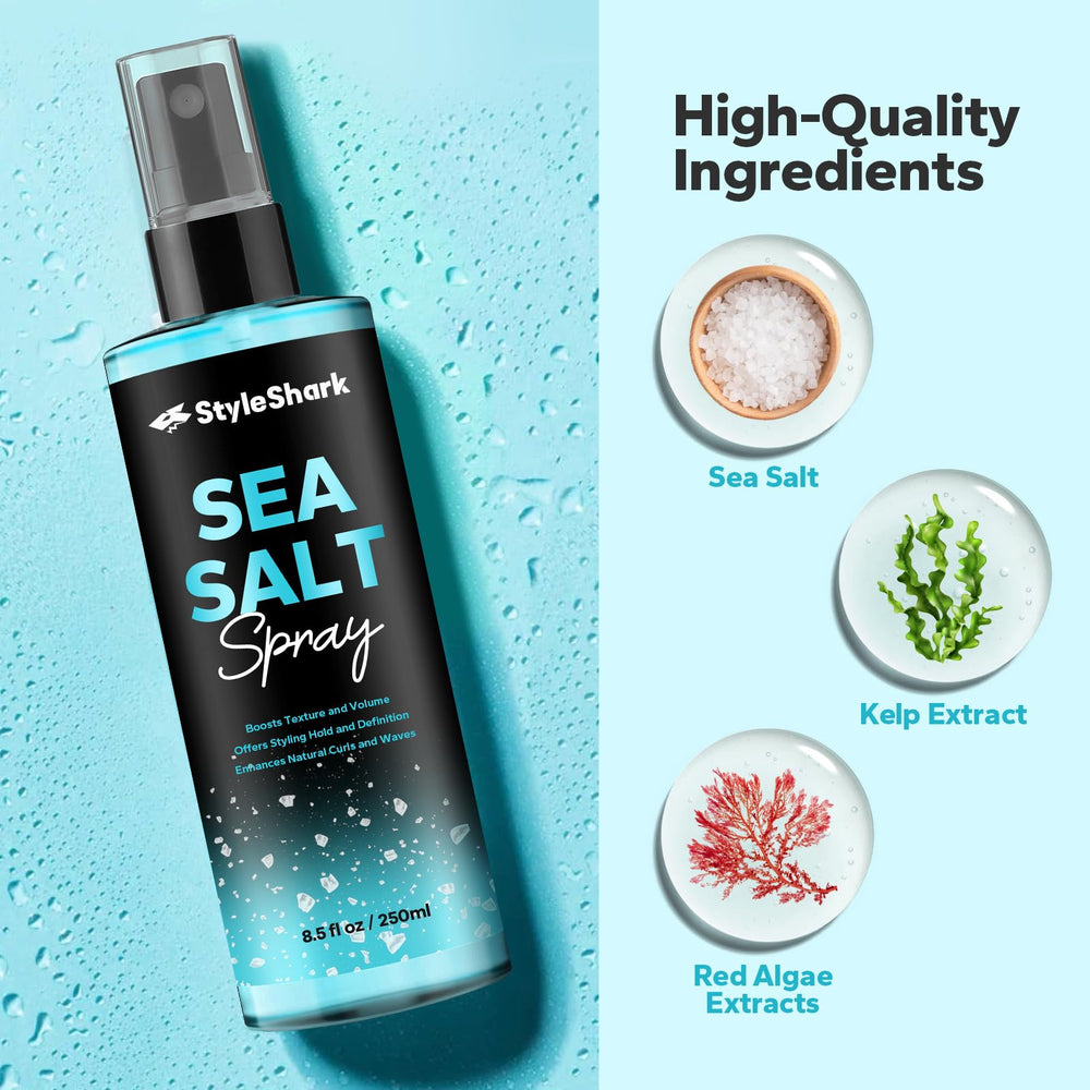 StyleShark Sea Salt Spray on hair adds natural volume and texture