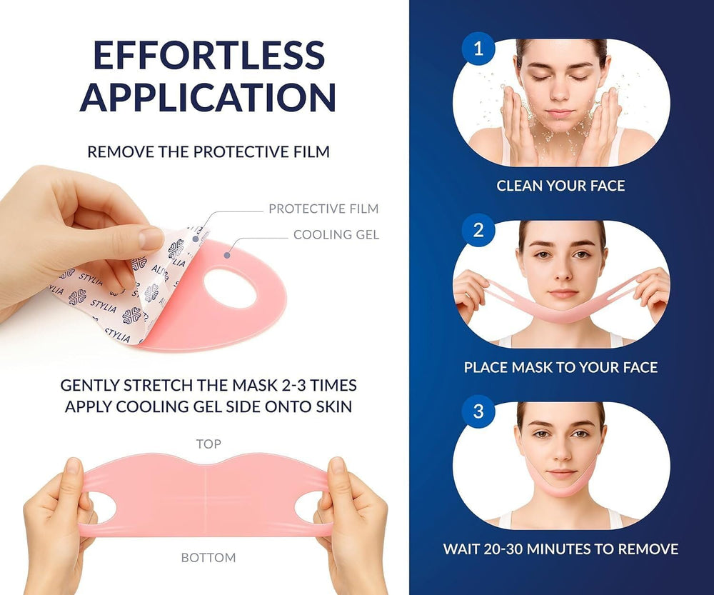 Stylia V Line mask sleep strap usage for overnight contouring.