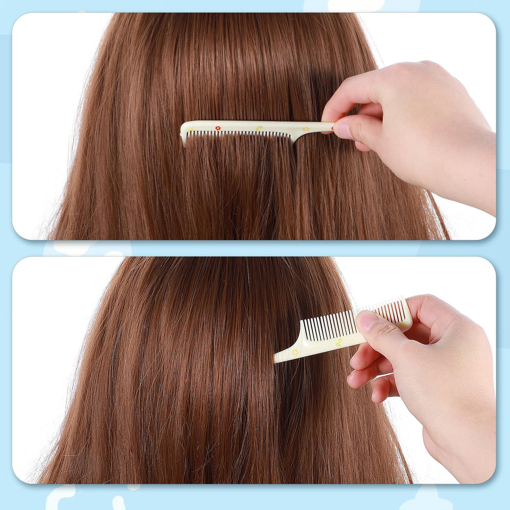 Styquenzer Cute Hair Comb Set 4Pcs ergonomic handle for comfortable grooming.