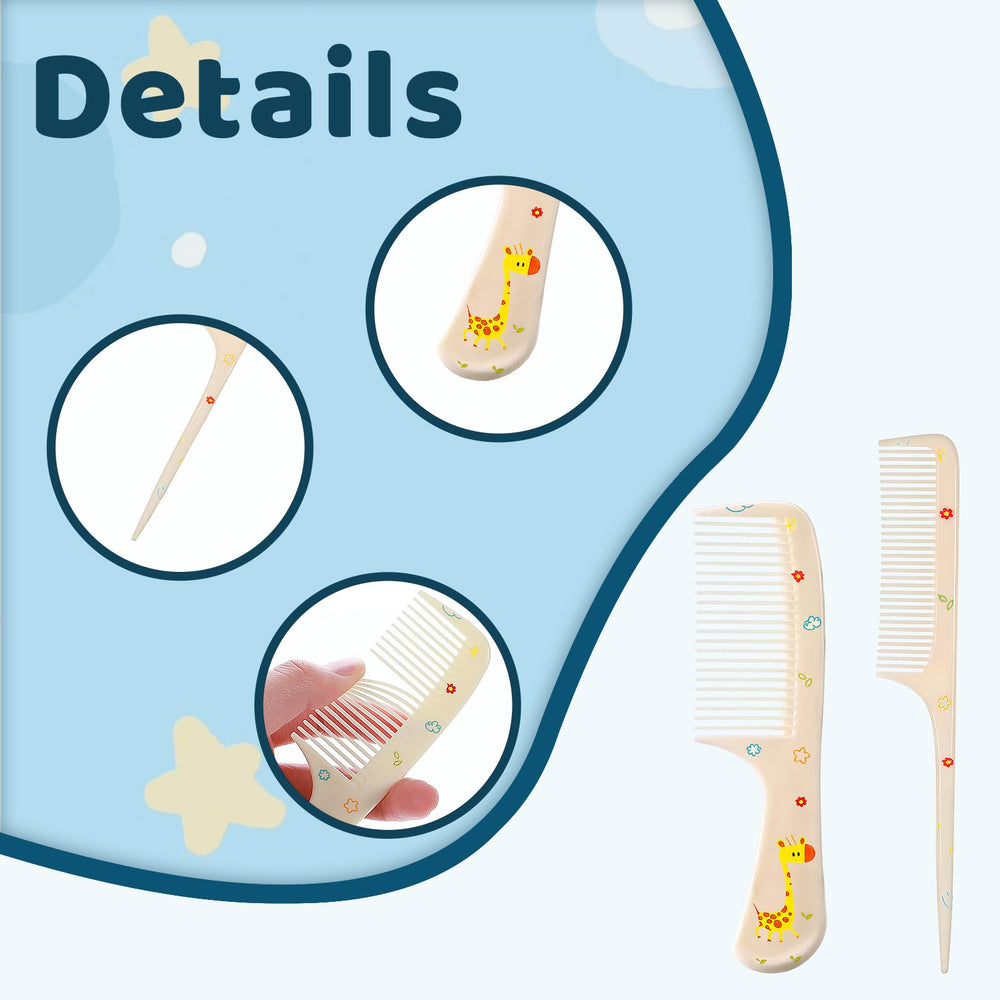 Styquenzer Cute Hair Comb Set 4Pcs fine-tooth closeup detangles without snagging.