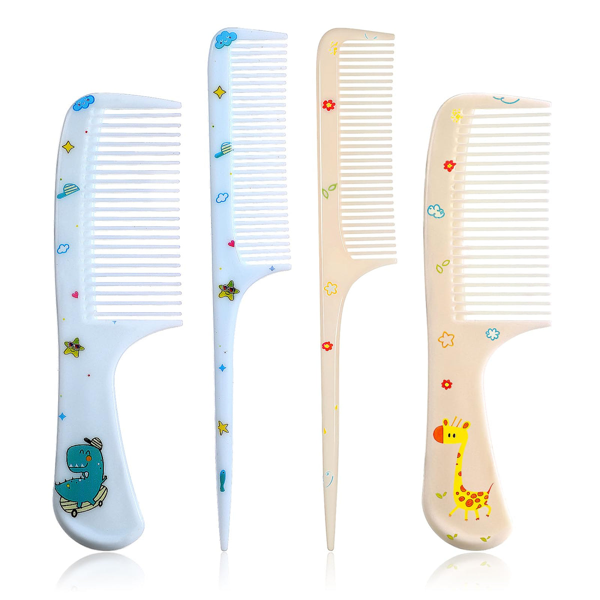 Styquenzer Cute Hair Comb Set 4Pcs front view promotes gentle detangling for all hair types.