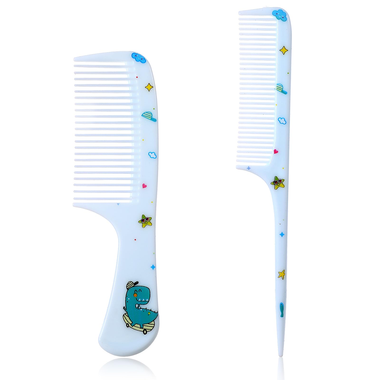 Styquenzer Cute Hair Comb Set with blue dinosaur pattern for smooth detangling and styling