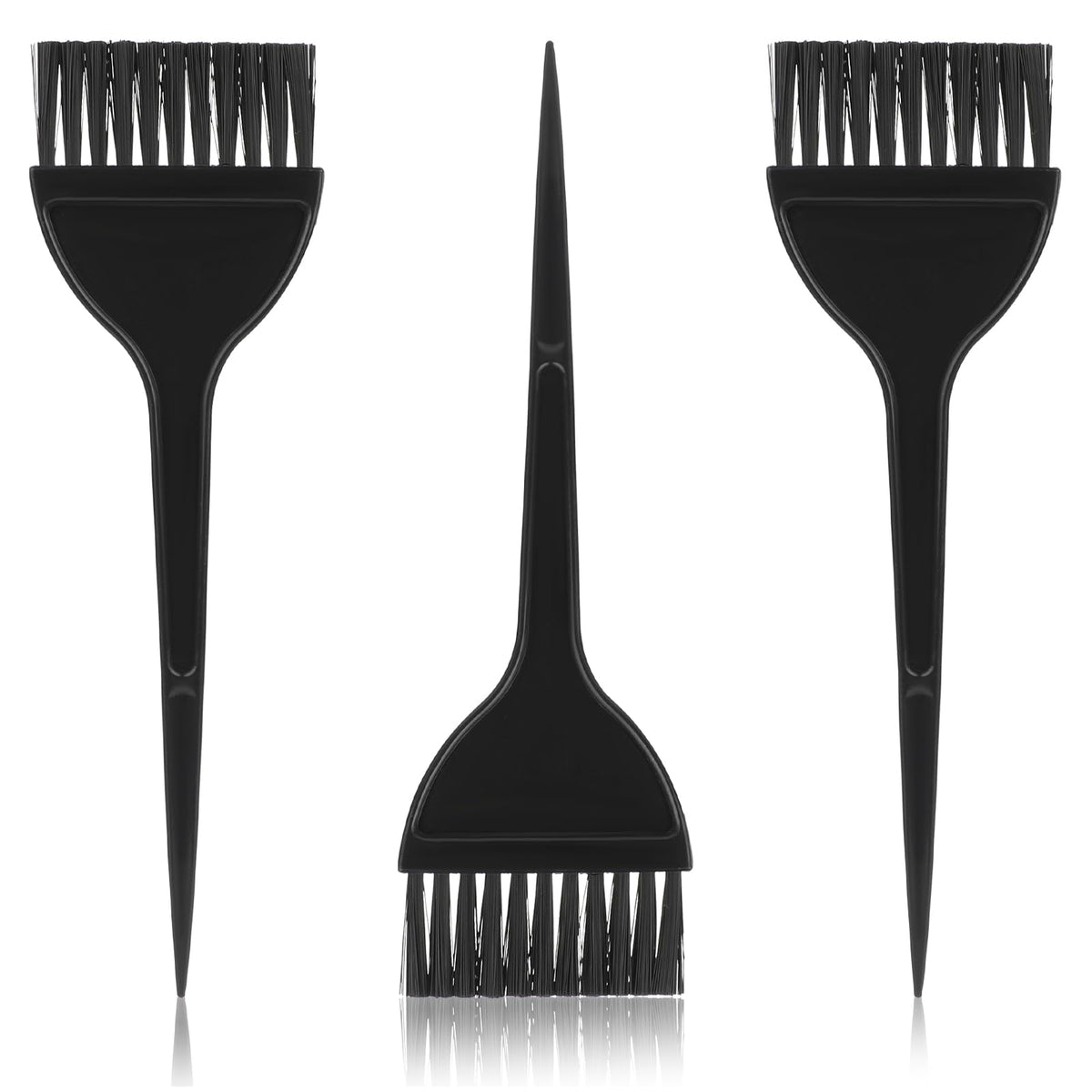 Styquenzer hair dye brush 3-pack with ergonomic black handles for precise, even color application.