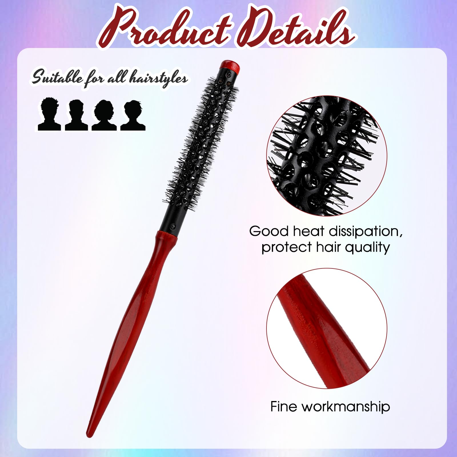 Styquenzer mini roller brush nylon bristles offer durable heat resistance for versatile styling