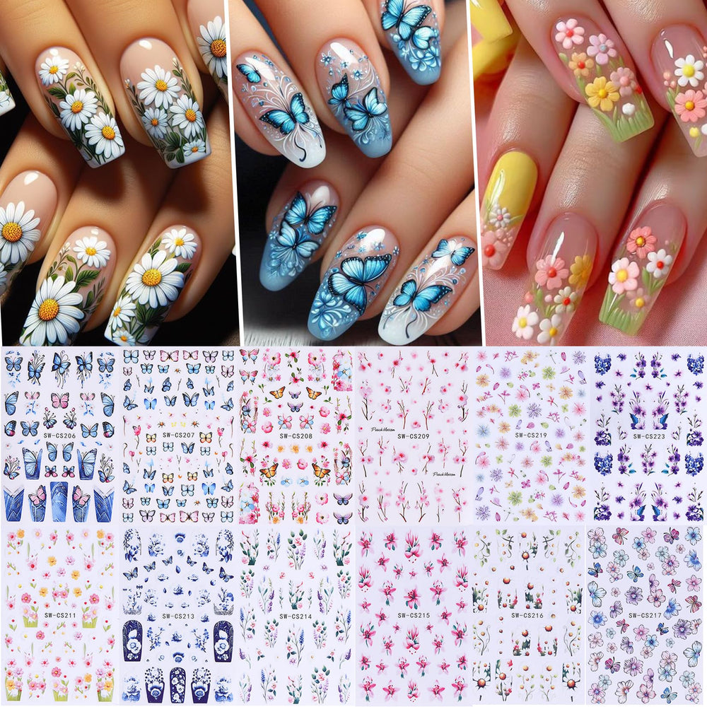 STZPRONAIL 3D floral leaves nail art for stylish designs.