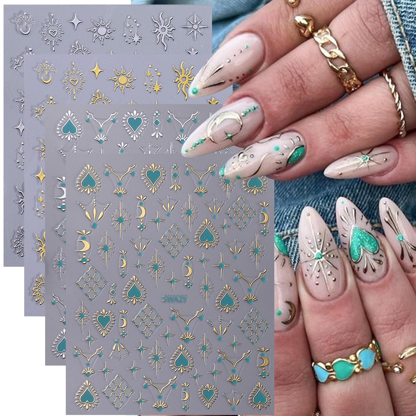 STZPRONAIL 5D-3D embossed stickers deliver tactile depth