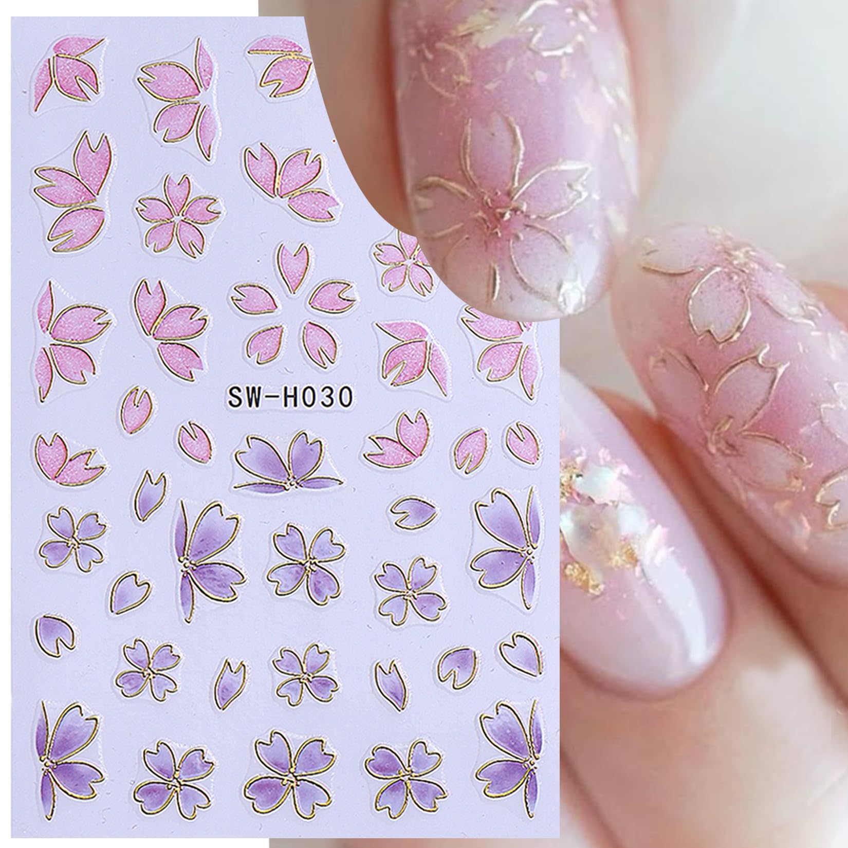 STZPRONAIL cherry blossom and lily designs for elegant manicure accents