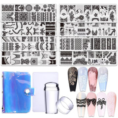STZPRONAIL lace design plate set for elegant home nail art
